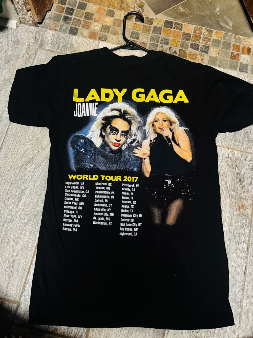 LADY GAGA 2017 Joanne World Tour Black Graphic Tee. Official Merchandise - Picture 2 of 3